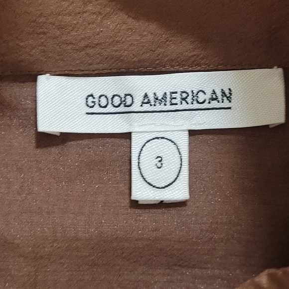 Good American brown cropped 1/2 zip sheer jacket - Picture 7 of 9